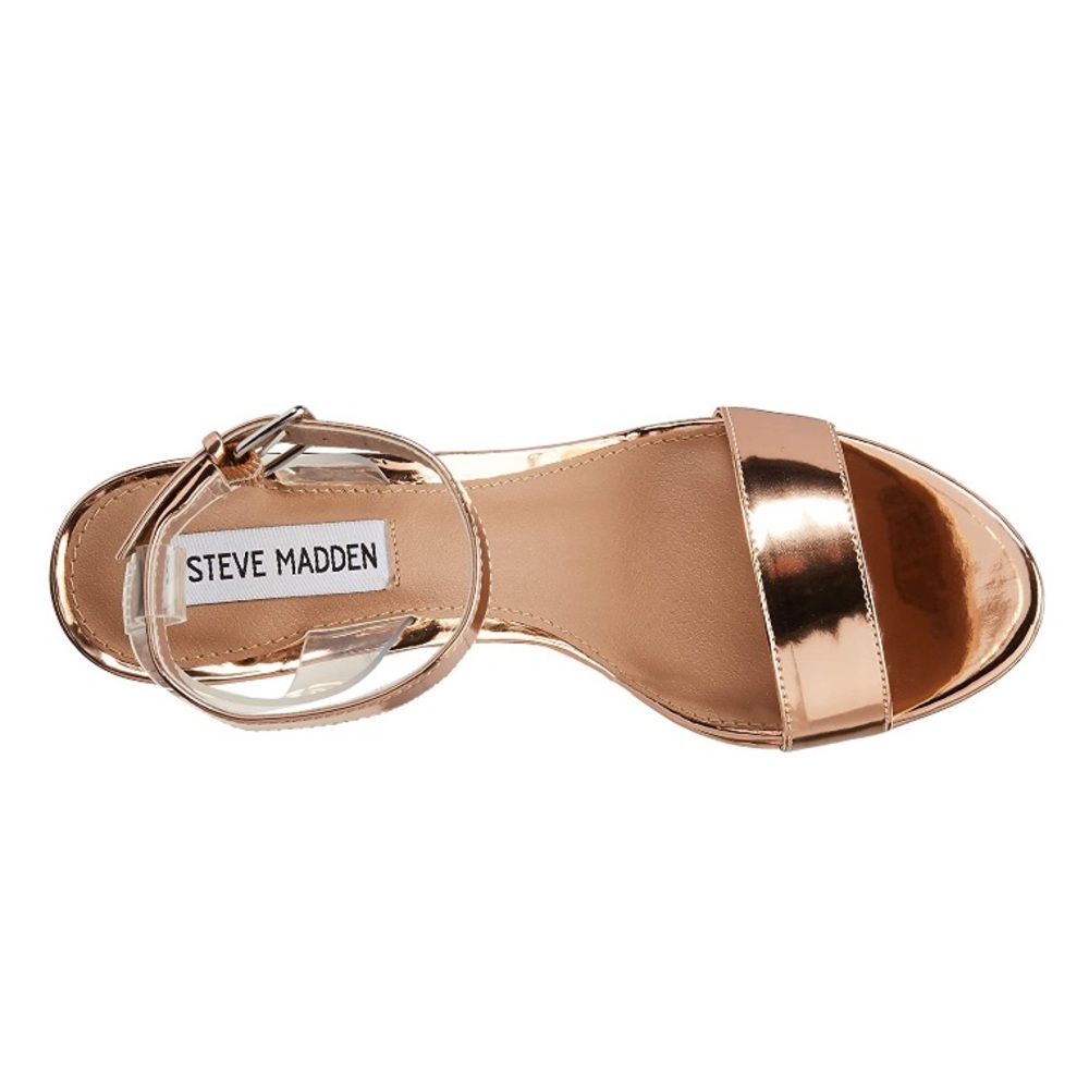 Steve Madden Casita Rose Gold Ankle Strap Sandal - Picture 8 of 10